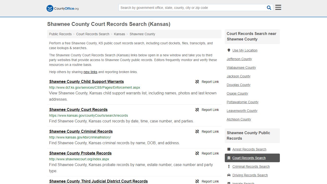 Shawnee County Court Records Search (Kansas) - County Office