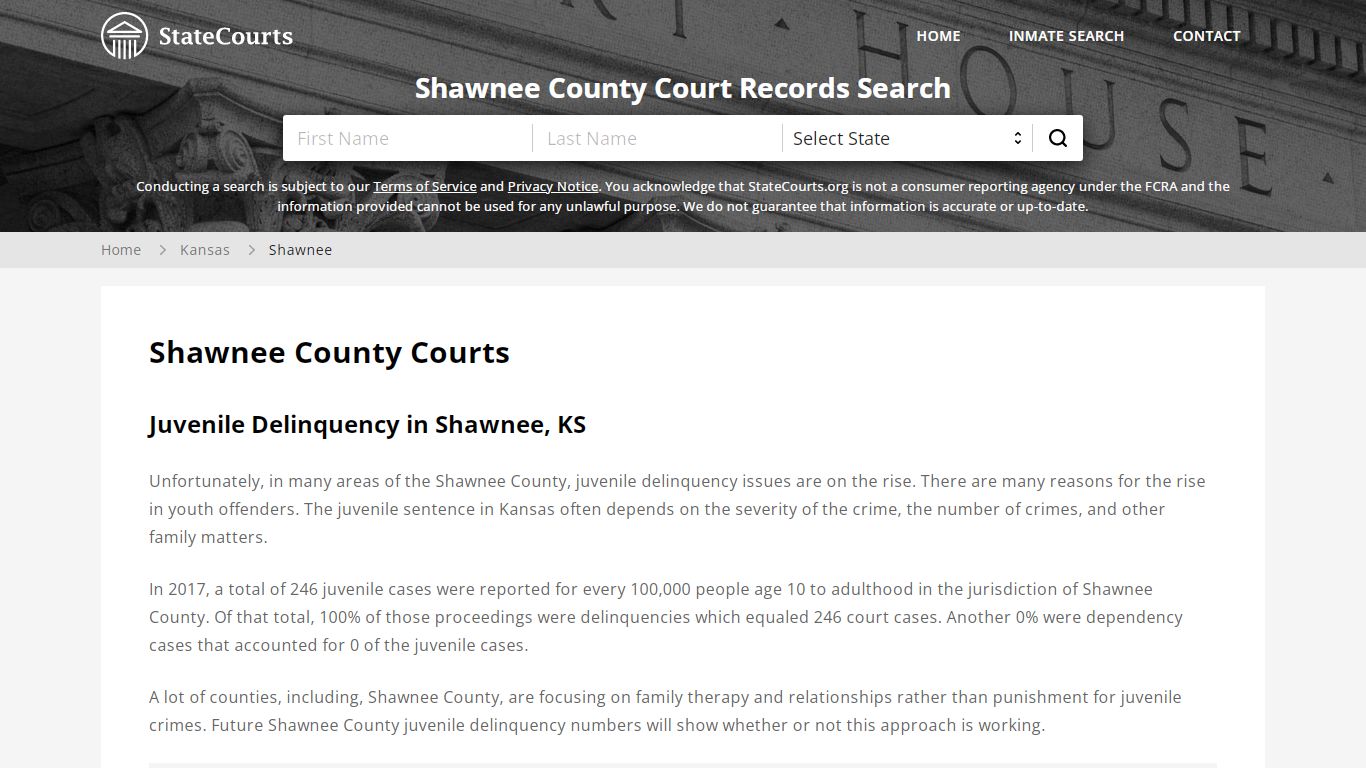 Shawnee County, KS Courts - Records & Cases - StateCourts